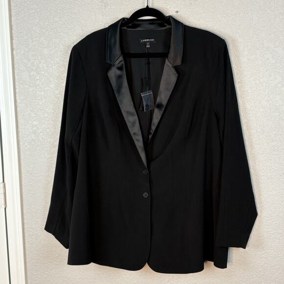 NWT Lane Bryant Blazer 26 Black Lace Up Back Stretch Career Goth Sexy NEW - Picture 3 of 7